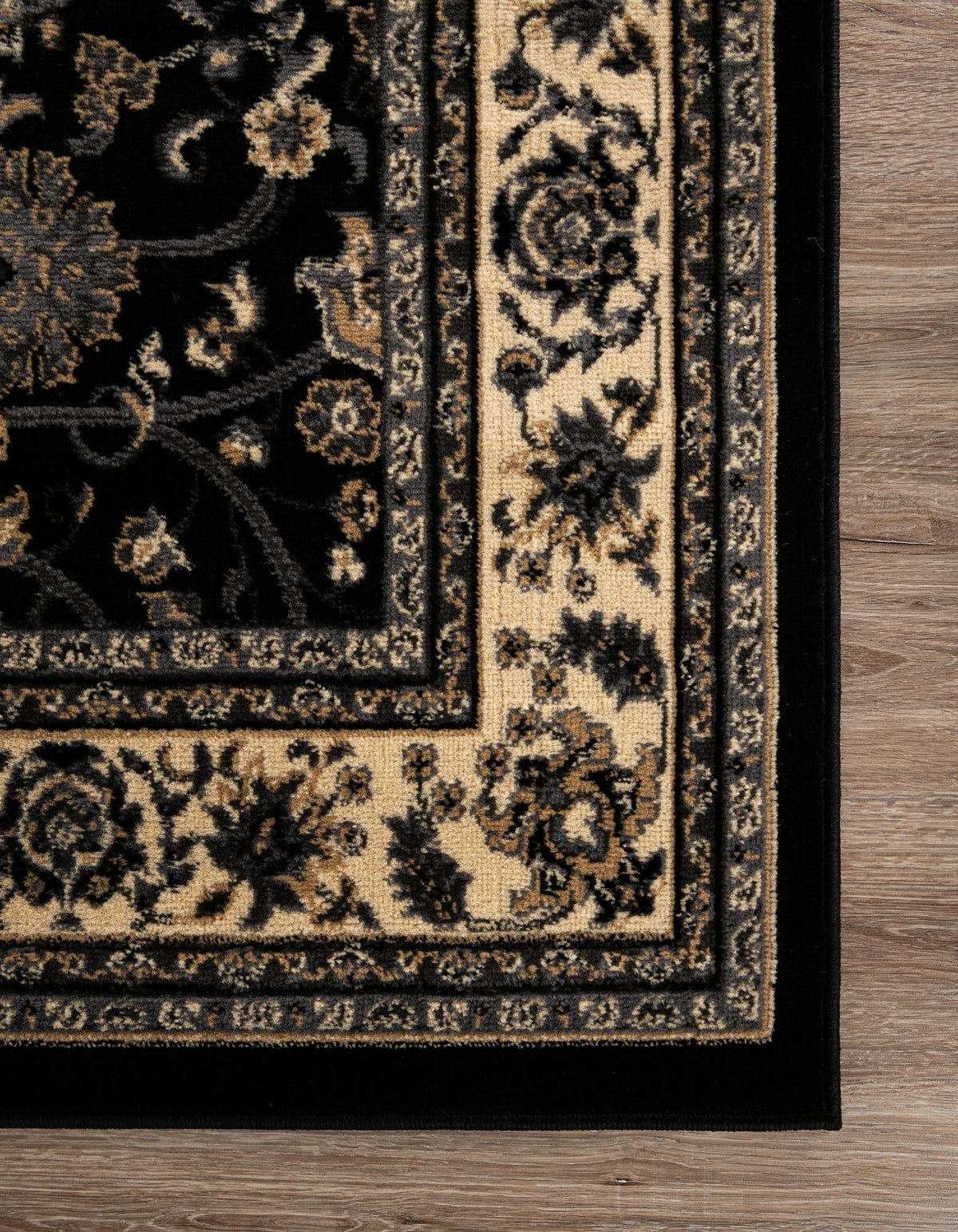 Isfahan Elegance Collection Area Rug - Naghsh-e Jahan (Black) Rectangle Black  lifestyle 5