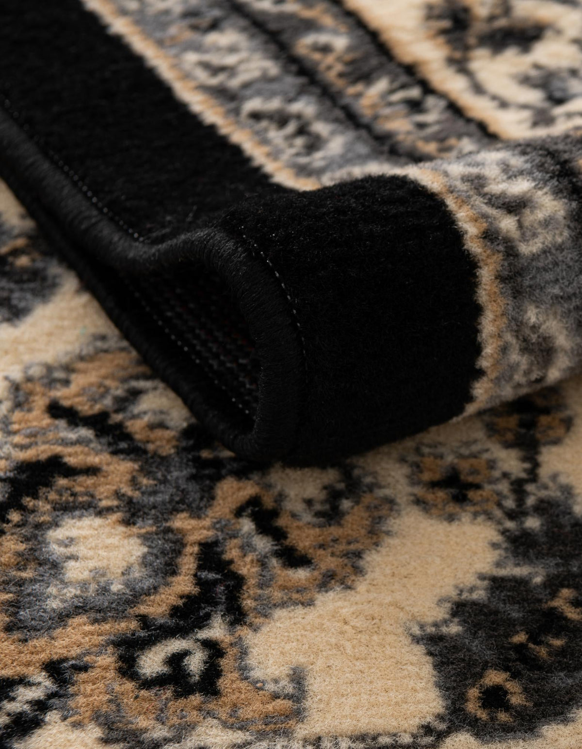 Isfahan Elegance Collection Area Rug - Naghsh-e Jahan (Black) Rectangle Black  lifestyle 6