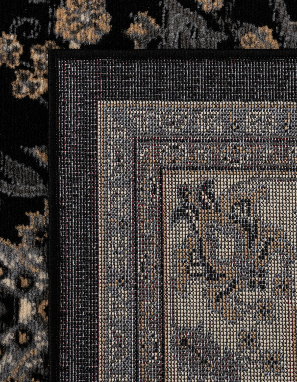 Isfahan Elegance Collection Area Rug - Naghsh-e Jahan (Black) Rectangle Black  lifestyle 9