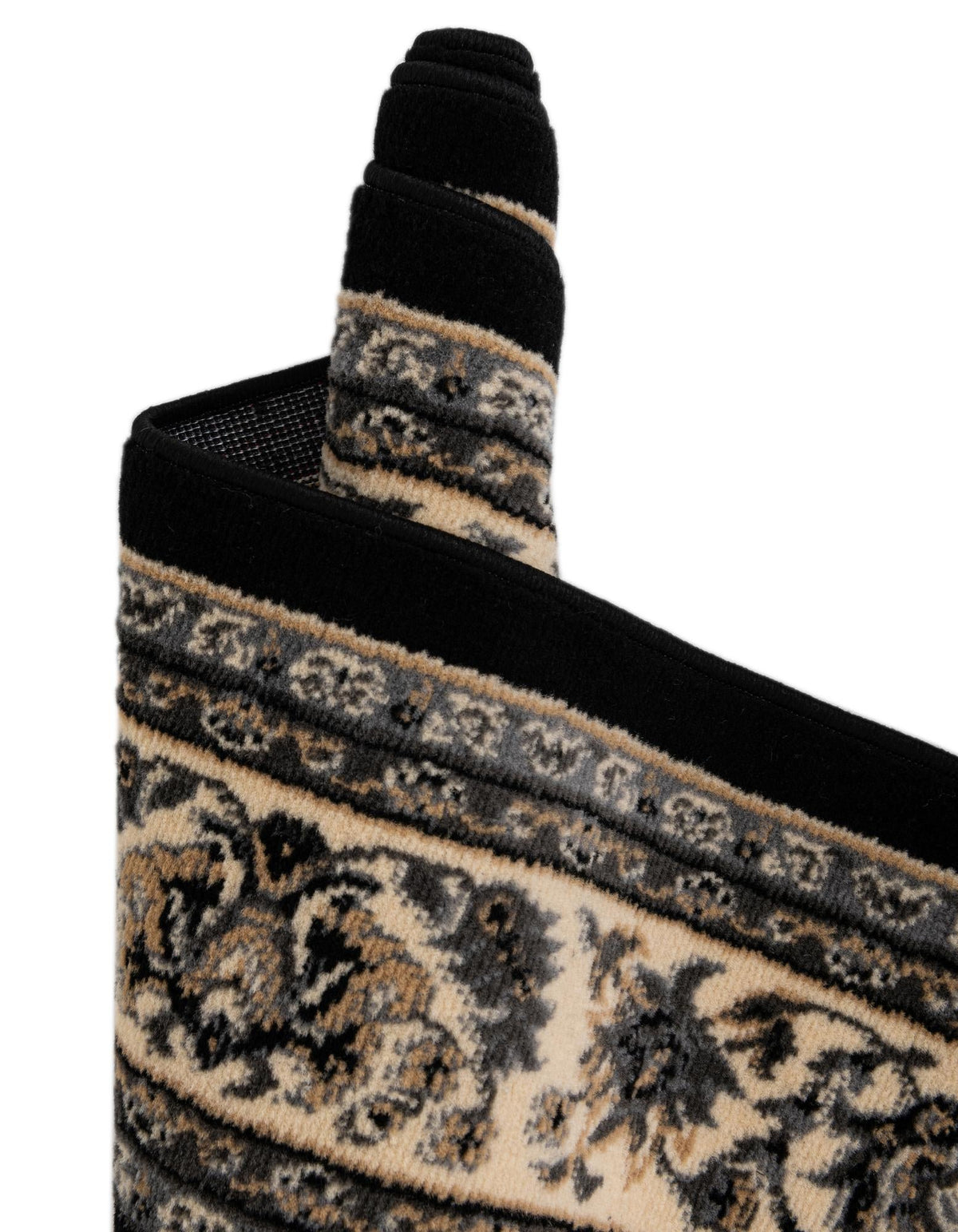 Isfahan Elegance Collection Area Rug - Naghsh-e Jahan (Black) Rectangle Black  lifestyle 11