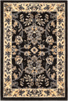 Isfahan Elegance Collection Area Rug - Naghsh-e Jahan (Black) Rectangle Black  lifestyle 2