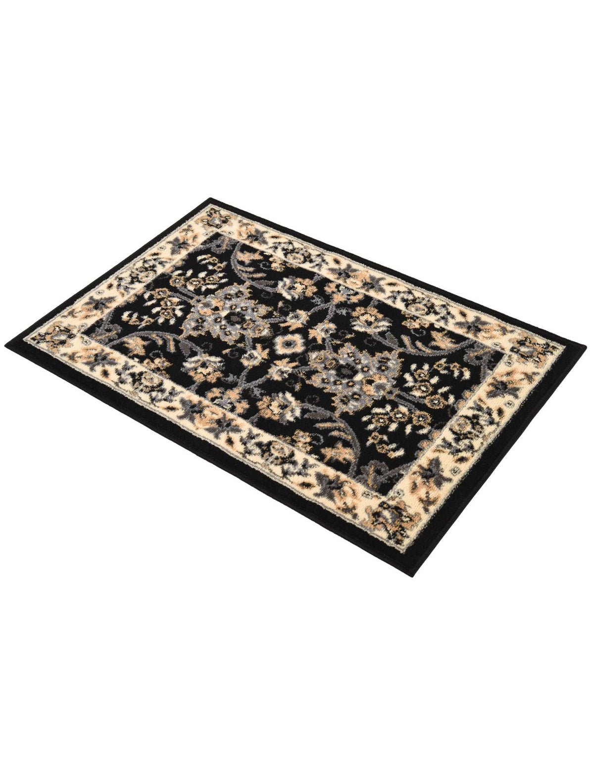 Isfahan Elegance Collection Area Rug - Naghsh-e Jahan (Black) Rectangle Black  lifestyle 15