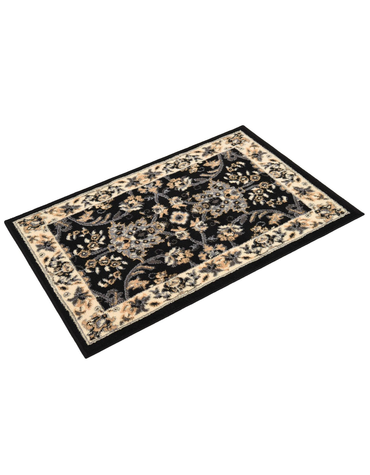 Isfahan Elegance Collection Area Rug - Naghsh-e Jahan (Black) Rectangle Black  lifestyle 16