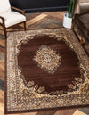 Tabriz Tapestry Collection Area Rug - Azerbaijan (Brown) Rectangle Brown  lifestyle 2