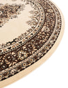 Tabriz Tapestry Collection Area Rug - Azerbaijan (Ivory) Round Ivory  lifestyle 30