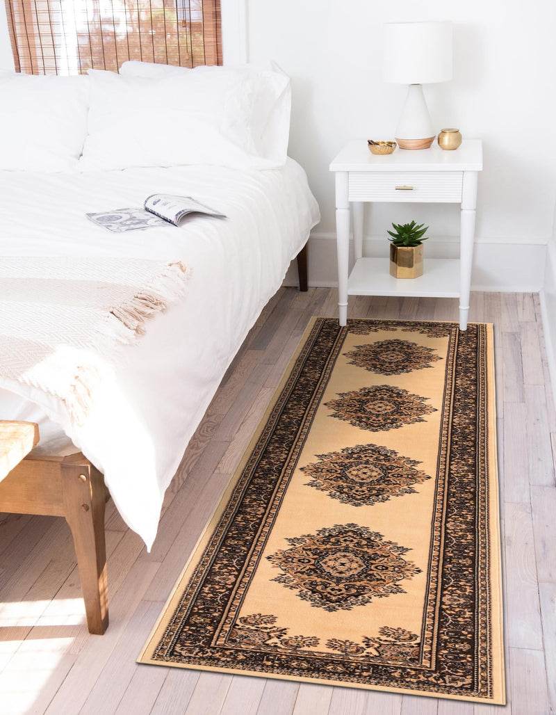 Tabriz Tapestry Collection Area Rug - Azerbaijan (Ivory) Runner Ivory  lifestyle 35