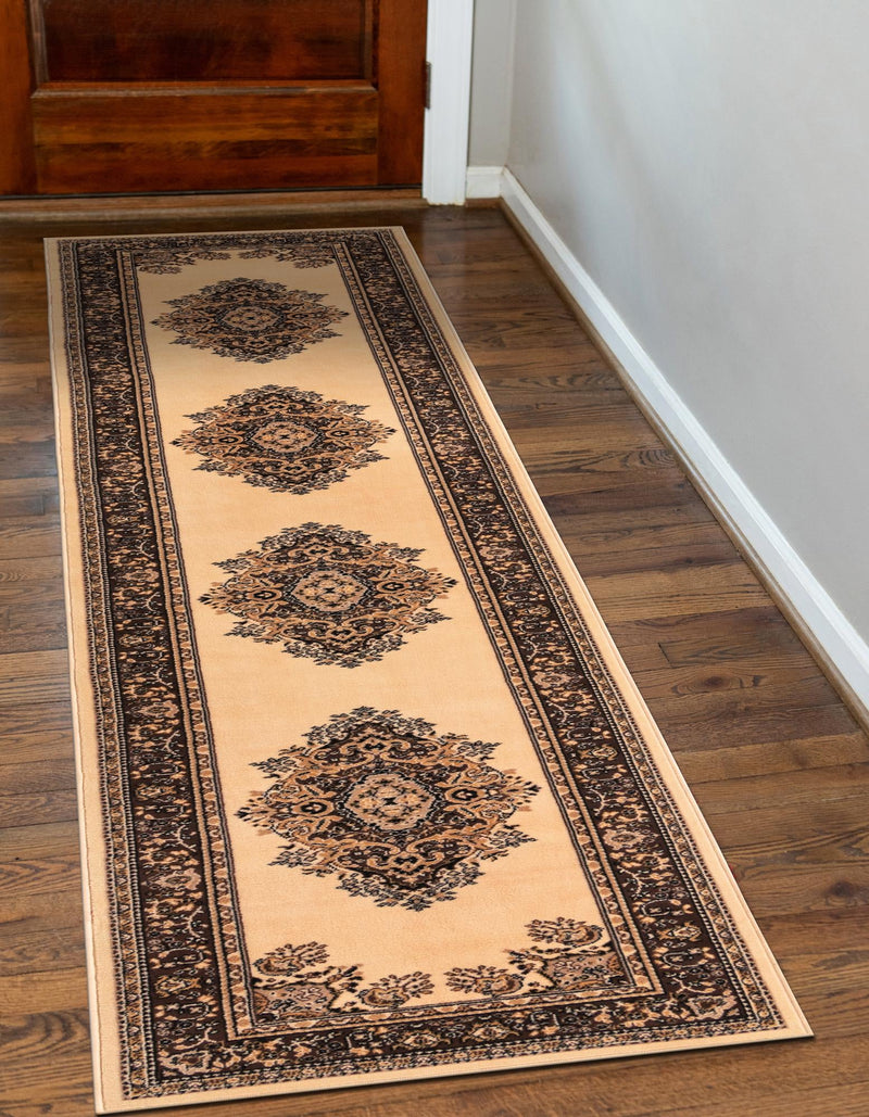 Tabriz Tapestry Collection Area Rug - Azerbaijan (Ivory) Runner Ivory  lifestyle 37