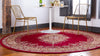 Tabriz Tapestry Collection Area Rug - Azerbaijan (Burgundy) Round Burgundy  lifestyle 28