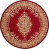Tabriz Tapestry Collection Area Rug - Azerbaijan (Burgundy) Round Burgundy  lifestyle 21