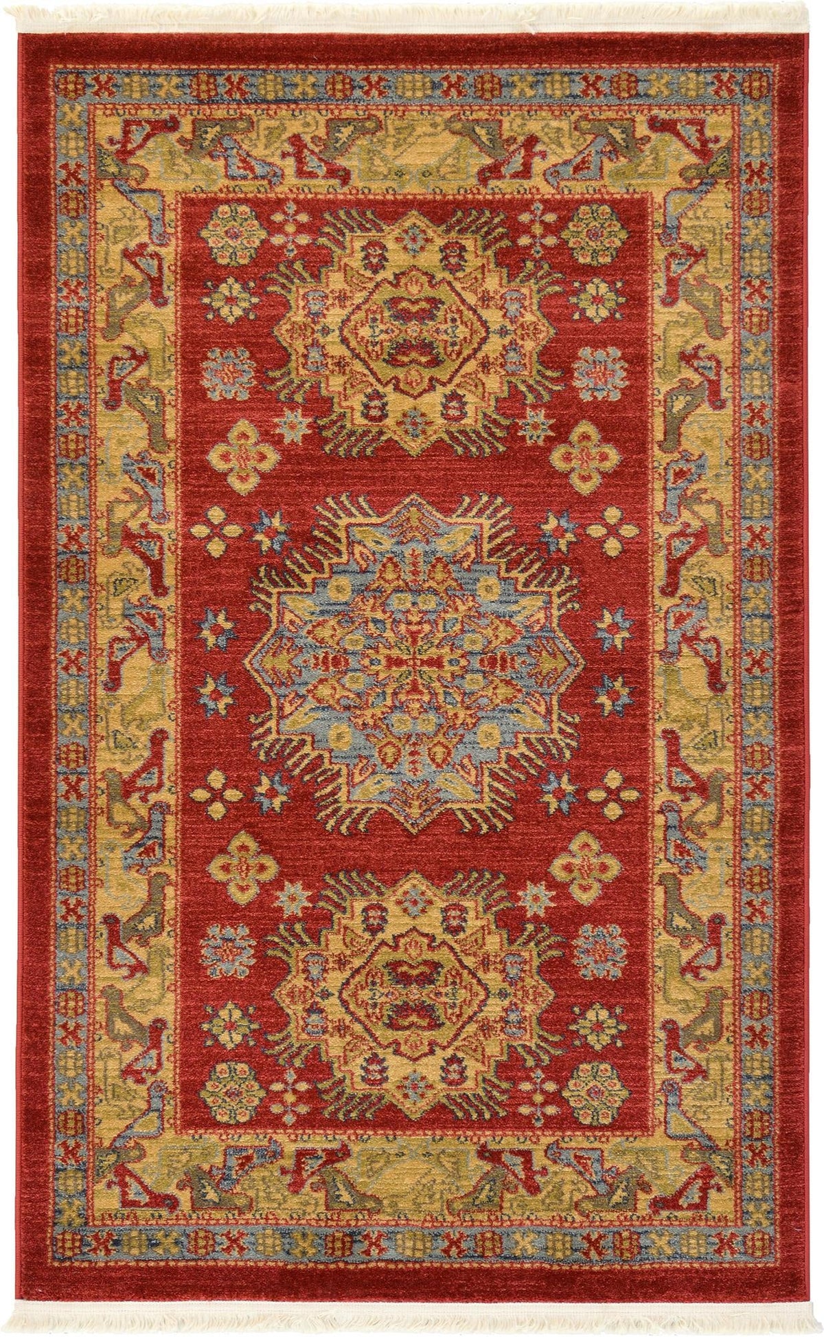 Persian Elegance Collection Area Rug - Isfahan Rectangle Red Main