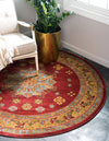 Persian Elegance Collection Area Rug - Isfahan Round Red  lifestyle 17