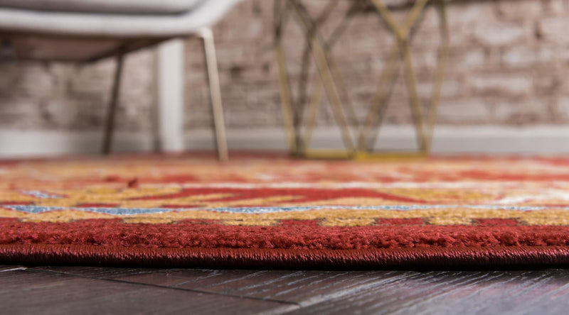 Persian Elegance Collection Area Rug -  Hamedan Round Red  lifestyle 14