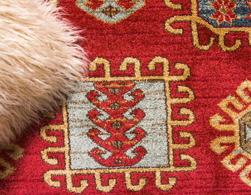 Persian Elegance Collection Area Rug -  Hamedan Round Red  lifestyle 25
