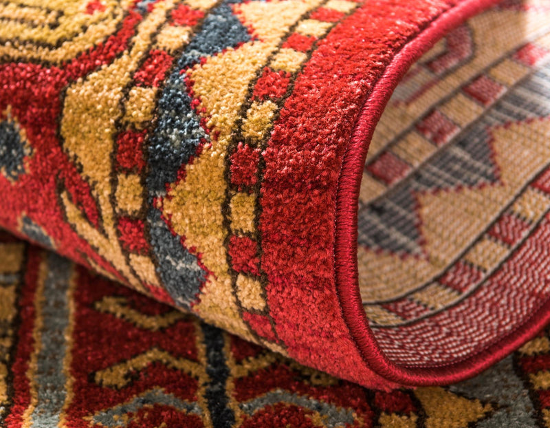 Persian Elegance Collection Area Rug -  Hamedan Round Red  lifestyle 29