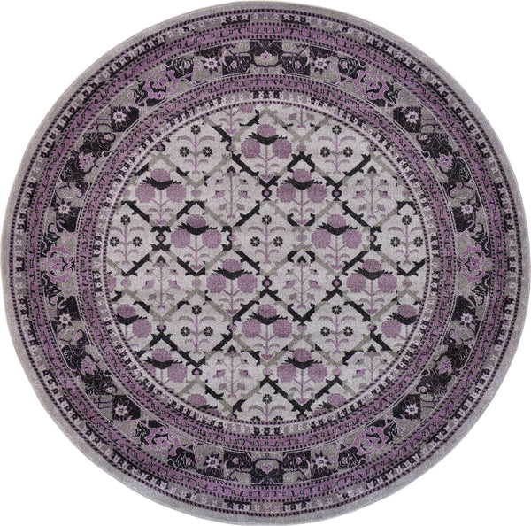 Horizon Collection Area Rug -  Aurora Round Light Gray  lifestyle 20