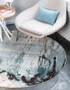 Marrakesh Elegance Collection Area Rug -  Berber Round Light Blue  lifestyle 32