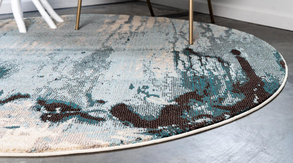 Marrakesh Elegance Collection Area Rug -  Berber Round Light Blue  lifestyle 40