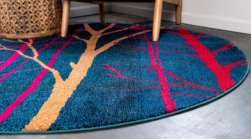 Marrakesh Elegance Collection Area Rug -  Fez Round Blue  lifestyle 20