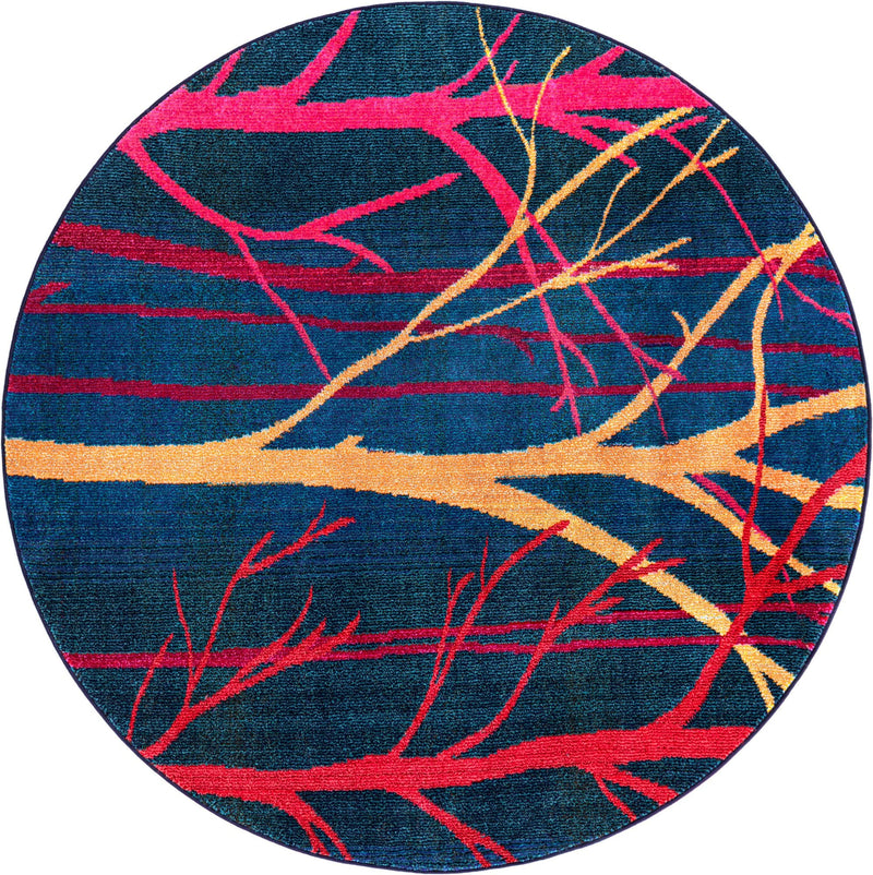 Marrakesh Elegance Collection Area Rug -  Fez Round Blue  lifestyle 14