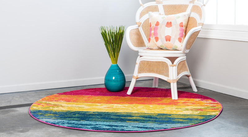 Marrakesh Elegance Collection Area Rug -  Oasis Round Multi  lifestyle 20