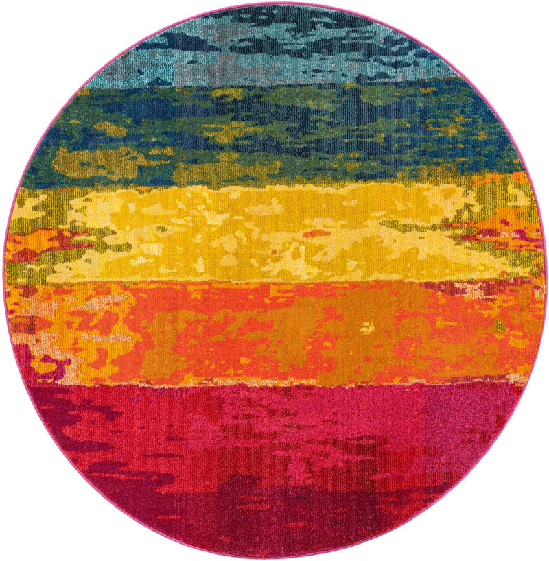 Marrakesh Elegance Collection Area Rug -  Oasis Round Multi  lifestyle 15