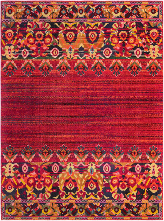 Chateau Elegance Collection Area Rug -  Fontainebleau Rectangle Red Main