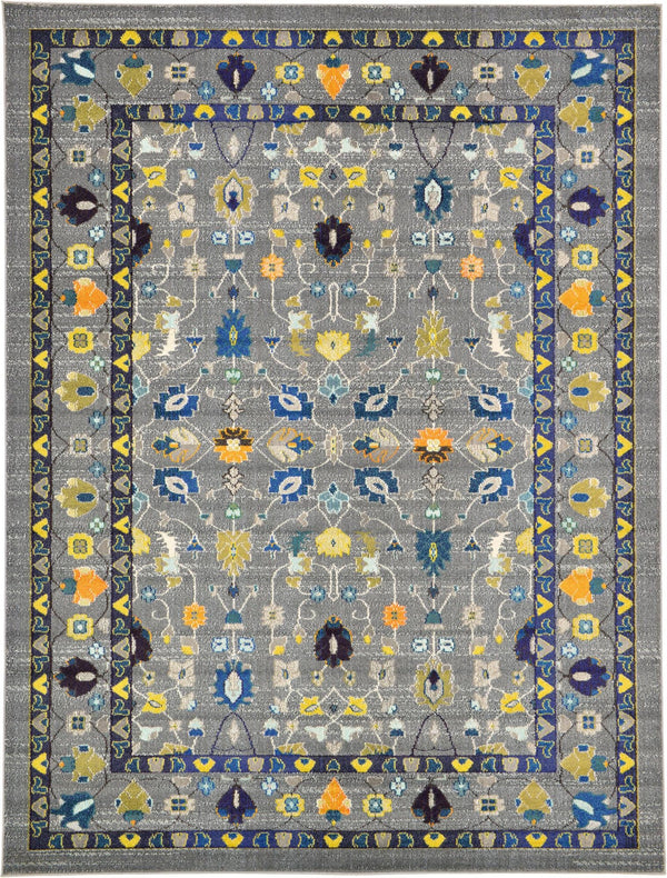 Chateau Elegance Collection Area Rug -  Luxembourg Rectangle Gray Main