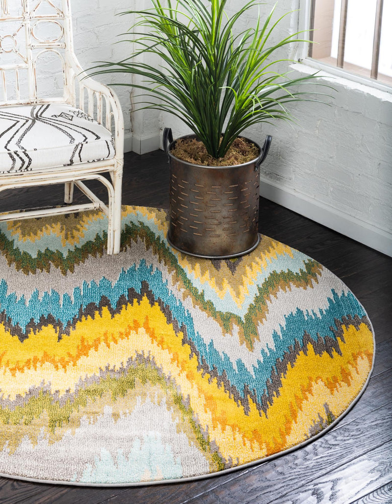 Marrakesh Elegance Collection Area Rug -  Chergui Round Multi  lifestyle 17