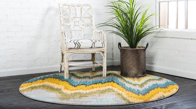 Marrakesh Elegance Collection Area Rug -  Chergui Round Multi  lifestyle 20