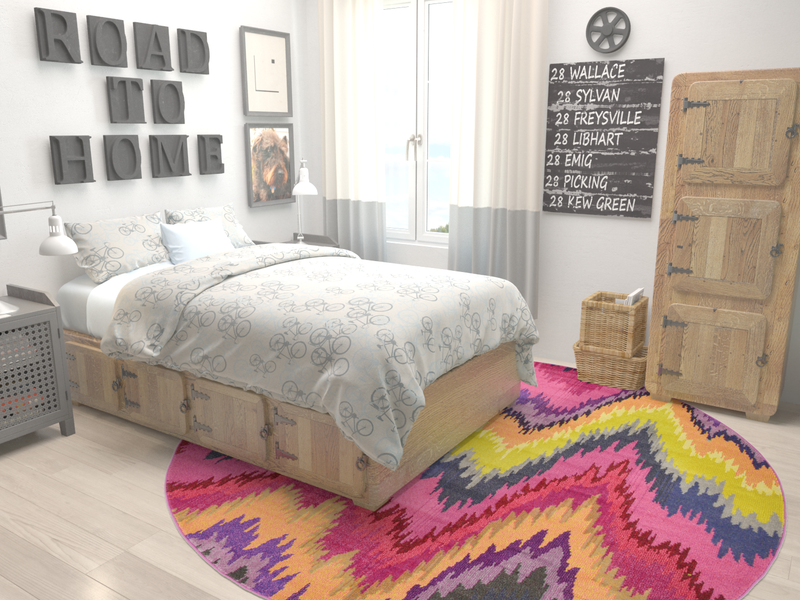 Marrakesh Elegance Collection Area Rug -  Chergui Round Multi  lifestyle 18