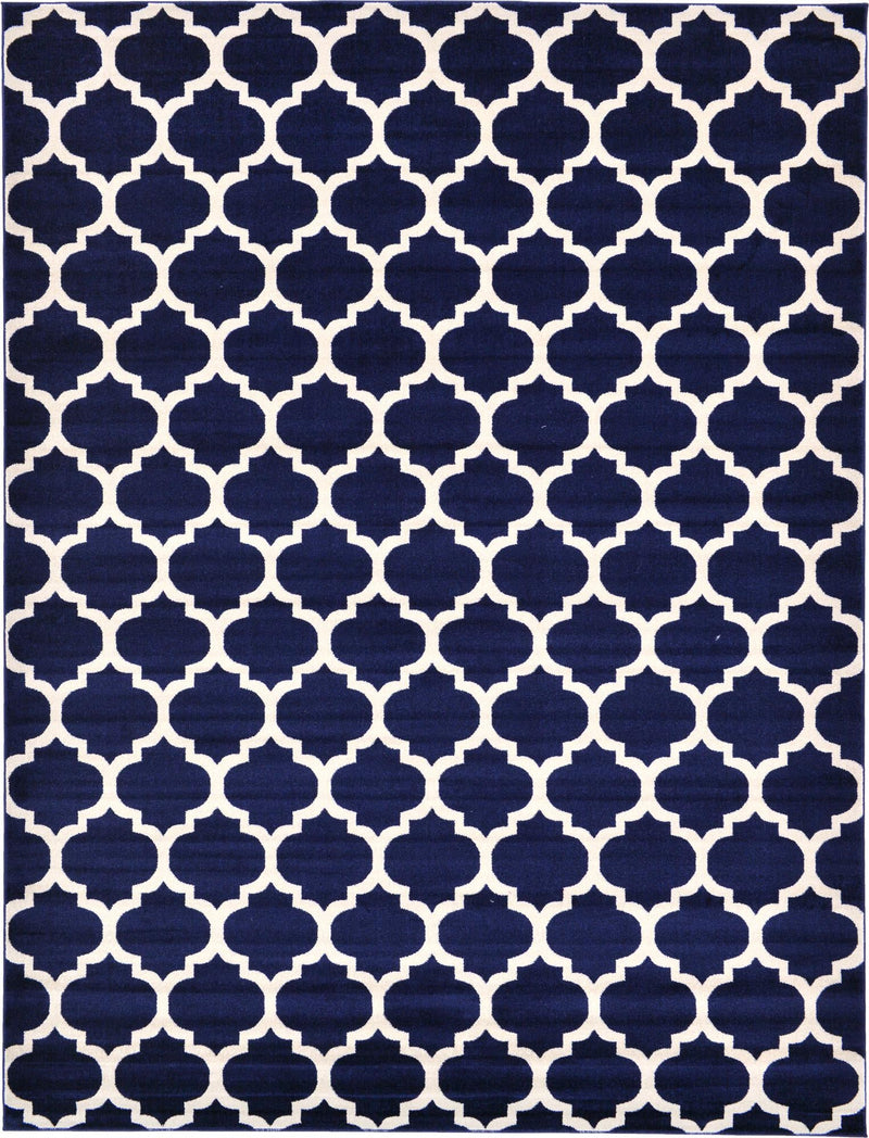 Lattice Gardens Collection Area Rug -  Bloomfield (Navy Blue) Rectangle Navy Blue  lifestyle 2