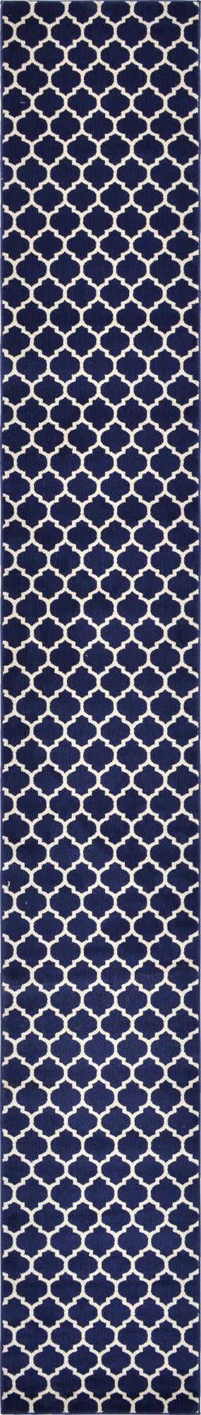 Lattice Gardens Collection Area Rug -  Bloomfield (Navy Blue) Runner Navy Blue  lifestyle 12