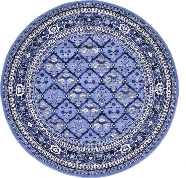 Horizon Collection Area Rug -  Aurora Round Blue  lifestyle 23