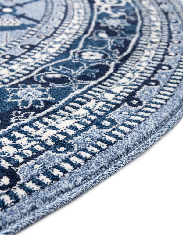 Horizon Collection Area Rug -  Aurora Round Blue  lifestyle 80