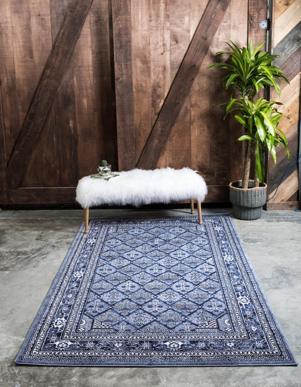 Horizon Collection Area Rug -  Aurora Rectangle Blue  lifestyle 4