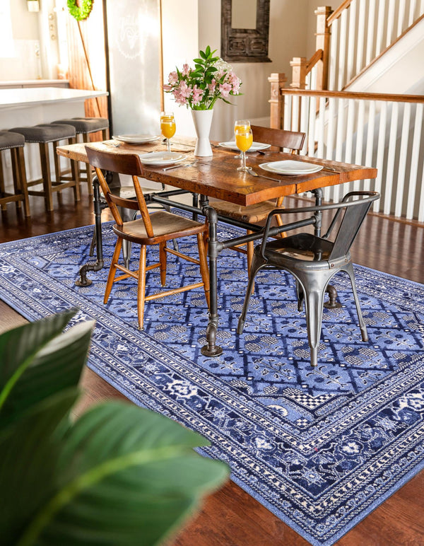 Horizon Collection Area Rug -  Aurora Rectangle Blue  lifestyle 9