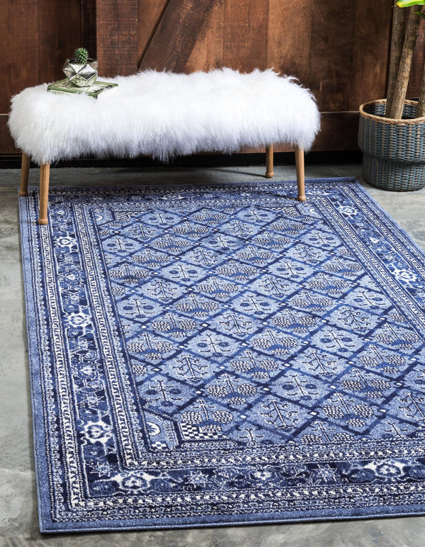 Horizon Collection Area Rug -  Aurora Rectangle Blue  lifestyle 6