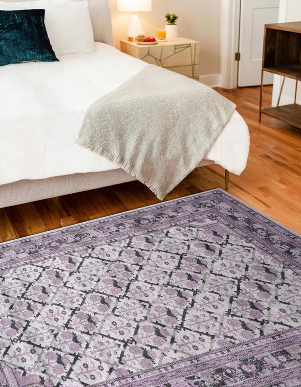 Horizon Collection Area Rug -  Aurora Rectangle Light Gray  lifestyle 10