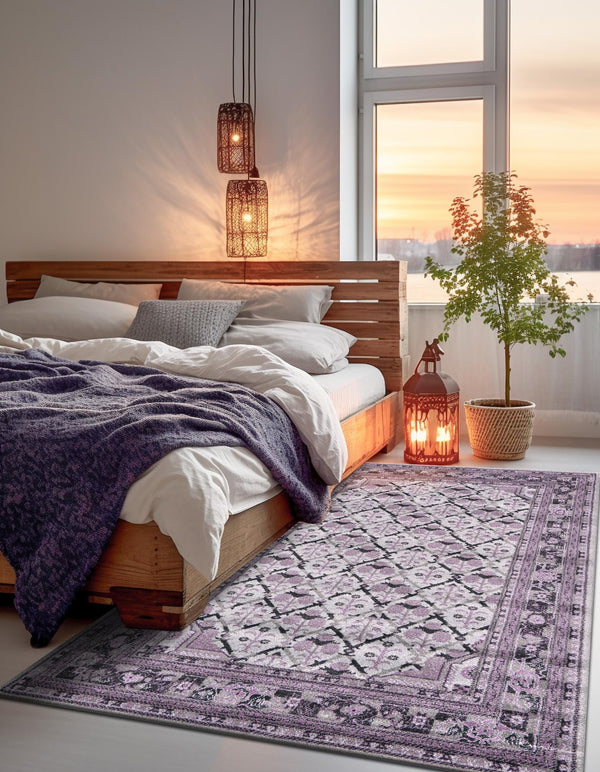 Horizon Collection Area Rug -  Aurora Rectangle Light Gray  lifestyle 12
