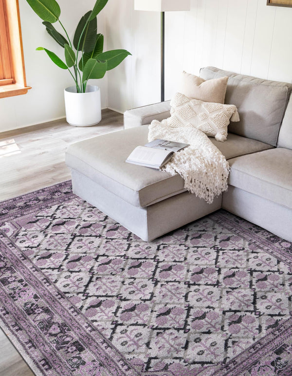 Horizon Collection Area Rug -  Aurora Rectangle Light Gray  lifestyle 14
