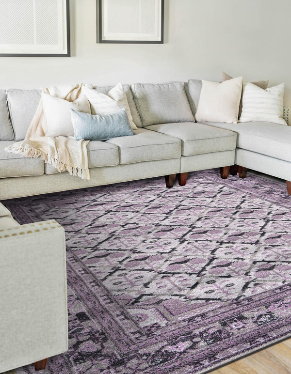 Horizon Collection Area Rug -  Aurora Rectangle Light Gray  lifestyle 16