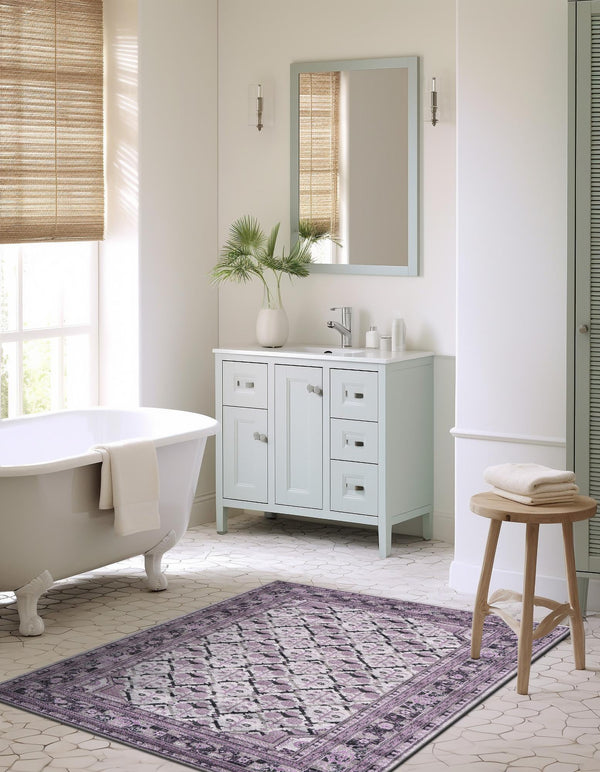 Horizon Collection Area Rug -  Aurora Rectangle Light Gray  lifestyle 18