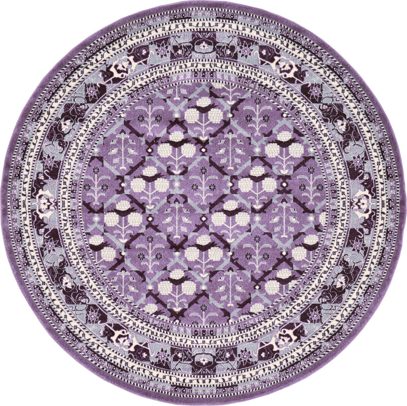 Horizon Collection Area Rug -  Aurora Round Purple  lifestyle 65
