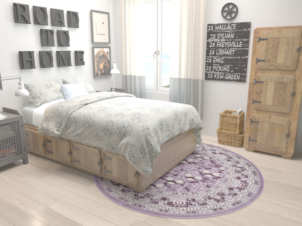 Horizon Collection Area Rug -  Aurora Round Purple  lifestyle 41