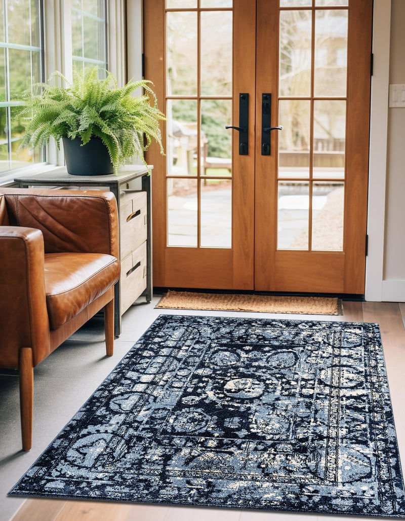 Horizon Collection Area Rug -  Zenith Rectangle Blue  lifestyle 18
