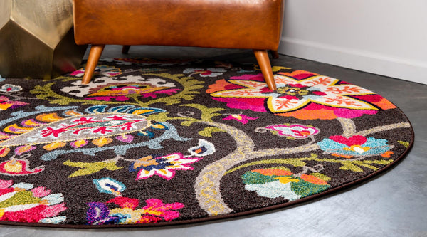 Marrakesh Elegance Collection Area Rug - Medina Round Brown  lifestyle 21