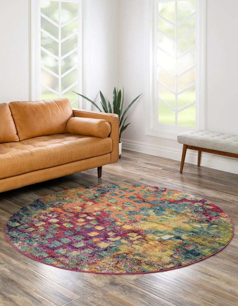 Sevilla Splendor Collection Area Rug -  Andalusia Round Multi  lifestyle 23