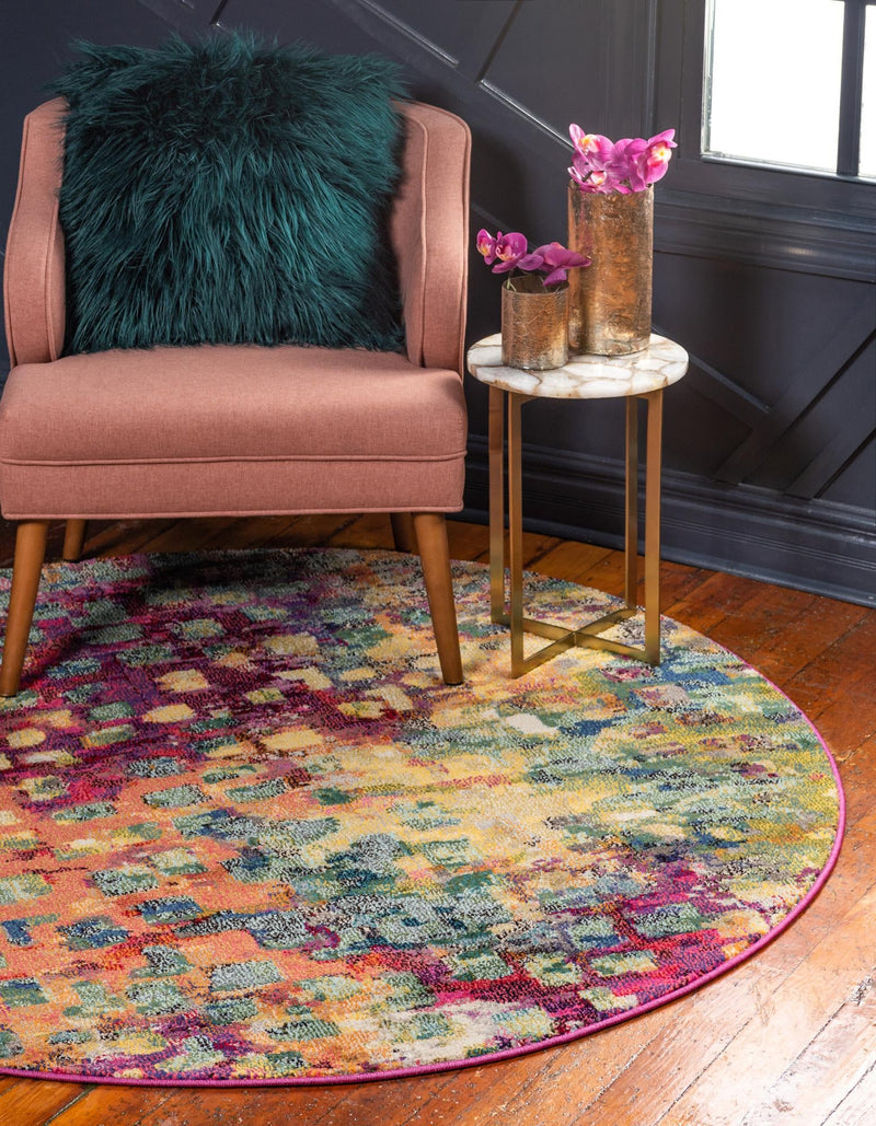 Sevilla Splendor Collection Area Rug -  Andalusia Round Multi  lifestyle 43