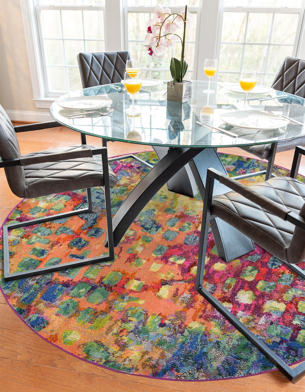 Sevilla Splendor Collection Area Rug - Alcazar Round Multi  lifestyle 187