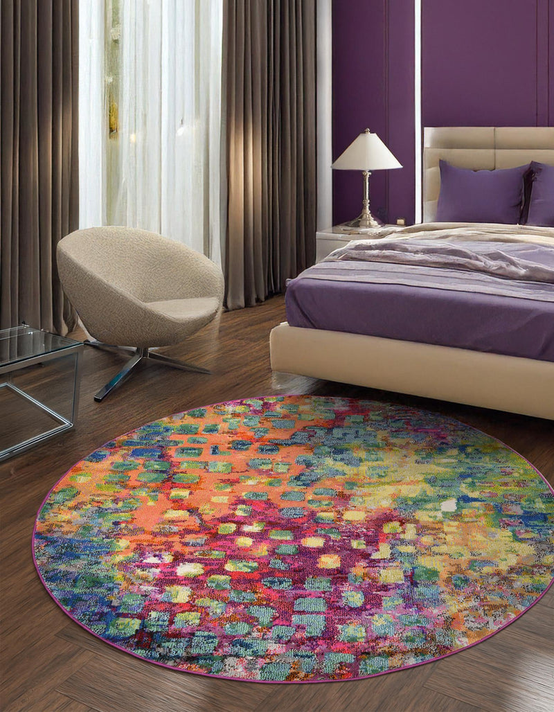 Sevilla Splendor Collection Area Rug -  Andalusia Round Multi  lifestyle 52